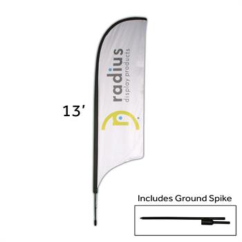 HWFFMO1KIT - Medium Outdoor Feather Flag Kit, w/Graphic, 1-Sided