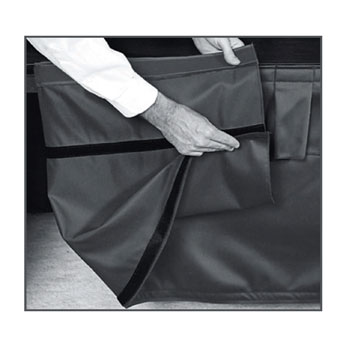 ASUB11523XX - 1"x15"/23"H Adjustable Stage Skirting Poly Velour Box Pleat ($/ft-No Clips)