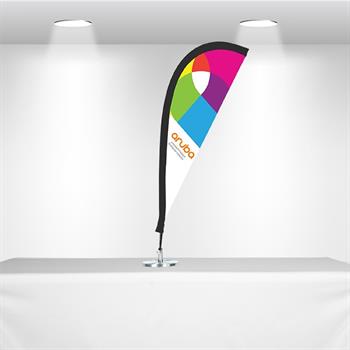 RPCFTT1KIT - Tabletop Flag, Teardrop Style, 8.56"x14.95"H, Single-Sided Kit (Graphic & Stand)