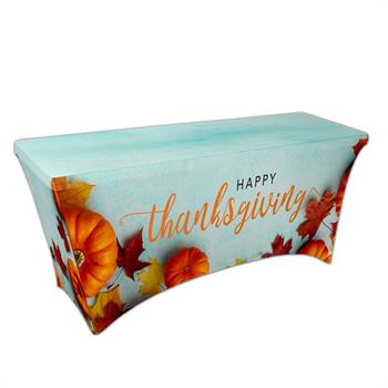 RPCSOY6FSSH13 - Preprinted Holiday SuperStretch Cover 6' - Blue "Thanksgiving"