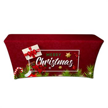 RPCSOY8FSSH1 - Preprinted Holiday SuperStretch Cover 8' - Red "Merry Christmas"