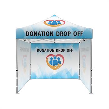 RPCT10COVKIT1 - 10'x10' Tent Kit (Frame,Top,3 Full walls,Case)"Donation Drop Off"