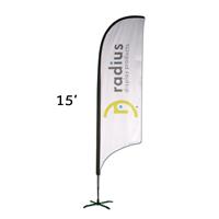 Large Indoor Feather Flag Kit, w/Graphic, 1-Sided