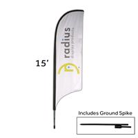 Large Outdoor Feather Flag Kit, w/Graphic, 1-Sided