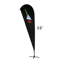 Large Indoor Teardrop Flag Kit, w/Graphic, 1-Sided
