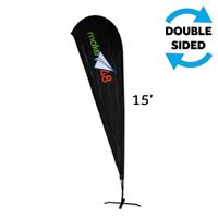 Large Indoor Teardrop Flag Kit, w/Graphic, 2-Sided