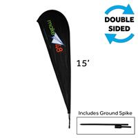Large Outdoor Teardrop Flag Kit, w/Graphic, 2-Sided