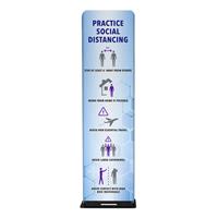 2' SlimStand,DS Kit (HW+Graphic)"Practice Safe Distances"(Blue)