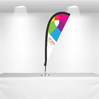 Tabletop Flag, Teardrop Style, 8.56"x14.95"H, Single-Sided Kit (Graphic & Stand)